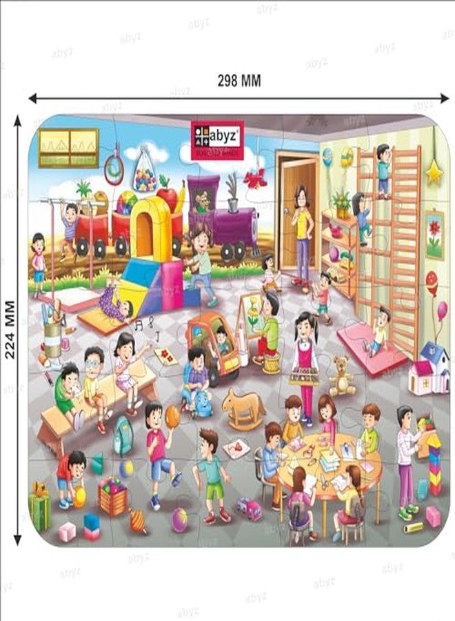 ABYZ Wooden Jigsaw Puzzle - Play School Playset for Fun Educational & Little Explorers, 25-Pieces & Pack of 5 Fun Games with Multicolor | Birthday Gift for (4-6 Years) Age Kids. - Image 3